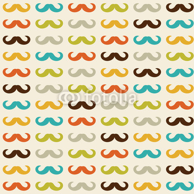 Seamless pattern with mustache