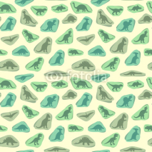 Naklejki vector set silhouettes of dinosaur,animal illustration, retro pattern background