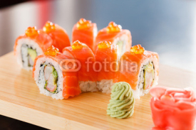 Fototapety sushi on the wood board
