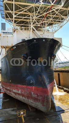 ship with heli-deck at drydock