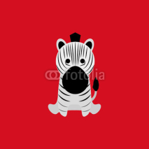 Fototapety Adorable Cartoon Zebra Isolated On Background