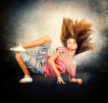 Fototapety Dance. Hip-Hop Dancer. Dancing Teenage Girl