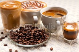 Fototapety selection of different coffee type