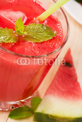 Glass of fresh watermelon juice