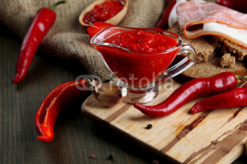 Fototapety Composition with salsa sauce