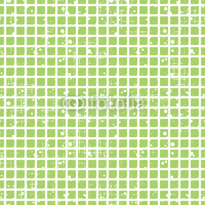 Seamless vector checkered pattern. Creative geometric  green background with squares. Grunge texture with attrition, cracks and ambrosia. Old style vintage design. Graphic illustration.