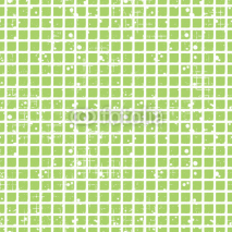 Naklejki Seamless vector checkered pattern. Creative geometric  green background with squares. Grunge texture with attrition, cracks and ambrosia. Old style vintage design. Graphic illustration.