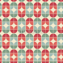 Naklejki Seamless geometric tiles pattern in vintage style.