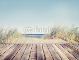 Naklejki Beach and Wooden Plank