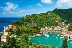 Fototapety Portofino village on Ligurian coast, Italy