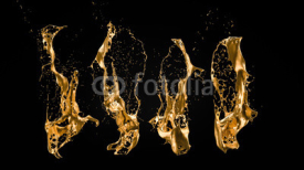 Fototapety A splash of gold. 3d illustration, 3d rendering.