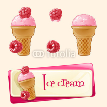 Vector banner with ice cream