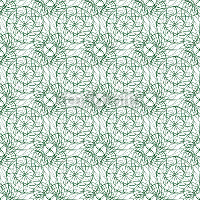  Seamless abstract background pattern with green guilloche ornament isolated on white (transparent) background. Vector illustration eps