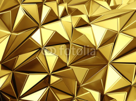 Obrazy i plakaty Golden background with triangles poligones waves