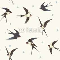 Naklejki Pattern with swallows
