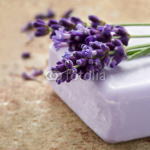 Fototapety Bar of lavender spa soap