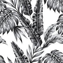 Fototapety tropical plants trendy seamless background