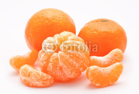 Naklejki Orange tangerines isolated on a white
