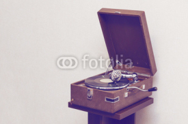 Naklejki Old portable gramophone