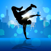 Fototapety Break Dancer Indicates Street Dancing And Breakdancing