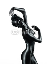 Naklejki artistic nude of young woman, white background