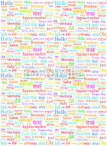 Naklejki The word Hello written with in different world languages