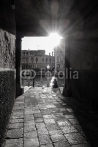 Fototapety Traditional street view of old buildings in Venice, ITALY