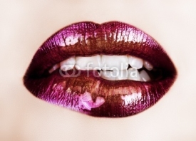 Fototapety purple lipstick lips