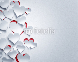 paper hearts  - 3D romantic  card / background ( love , valentine , valentine )