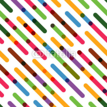 Naklejki Flat Colorful Diagonal Lines. Vector Seamless Pattern