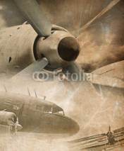 Naklejki Retro aviation, vintage background