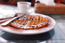 Fototapety waffle with chocolate