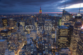 Naklejki Evening view of New York city, USA