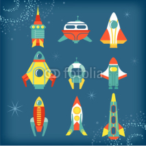 Obrazy i plakaty set of rocket