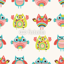 Obrazy i plakaty Owls seamless pattern
