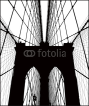 Fototapety Brooklyn Bridge vector silhouette. 