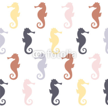 Fototapety Colorful seahorses. Seamless vector pattern.