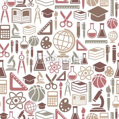 seamless pattern with education icons