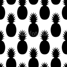 Naklejki Black Pineapples Pattern