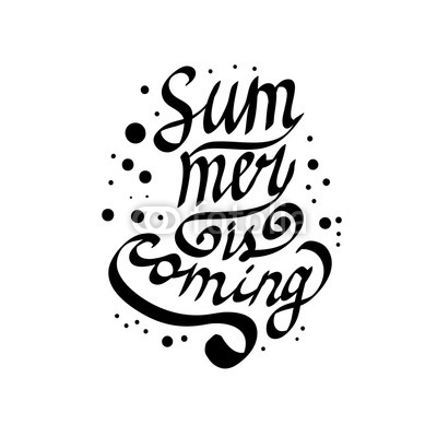 Summer is coming - inspirational lettering design for posters, flyers, t-shirts, cards, invitations, stickers, banners. Digital hand painted calligraphy isolated on a white background.