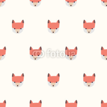 Fototapety seamless cute fox pattern