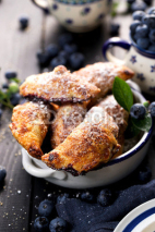 Fototapety Puff pastry with blueberry. Delicious  dessert