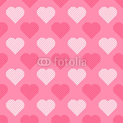 Beautiful seamless pattern of pink and white hearts