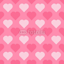 Naklejki Beautiful seamless pattern of pink and white hearts