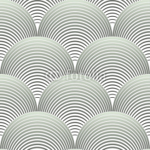 Naklejki Ornate Geometric Petals Grid, Abstract Vector Seamless Pattern