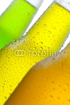 Three cold drinks on white background