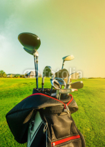 Naklejki Golf club. Bag with golf clubs