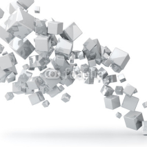 Fototapety Abstract 3D glossy white cubes background.
