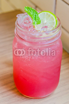 Pink lemonade juice cocktail