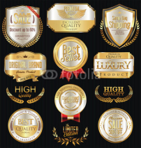 Luxury golden retro labels collection 